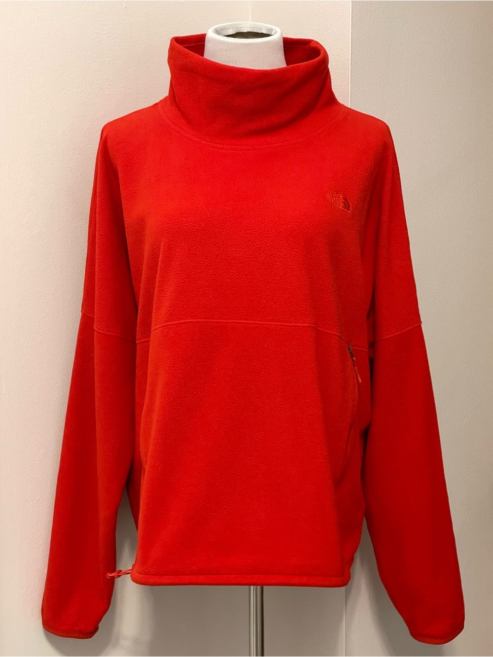 The North Face TKA Glacier Women's Red Funnel Neck Fleece Pullover Size XXL